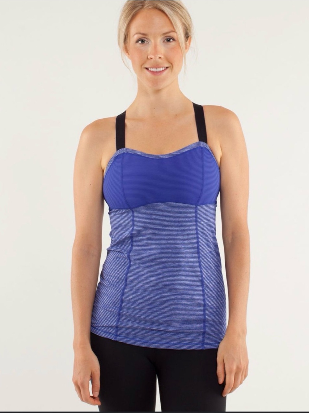 Lululemon Run: Catch Me Tank - Tonka Stripe Pigment Blue - Size 6 - EUC